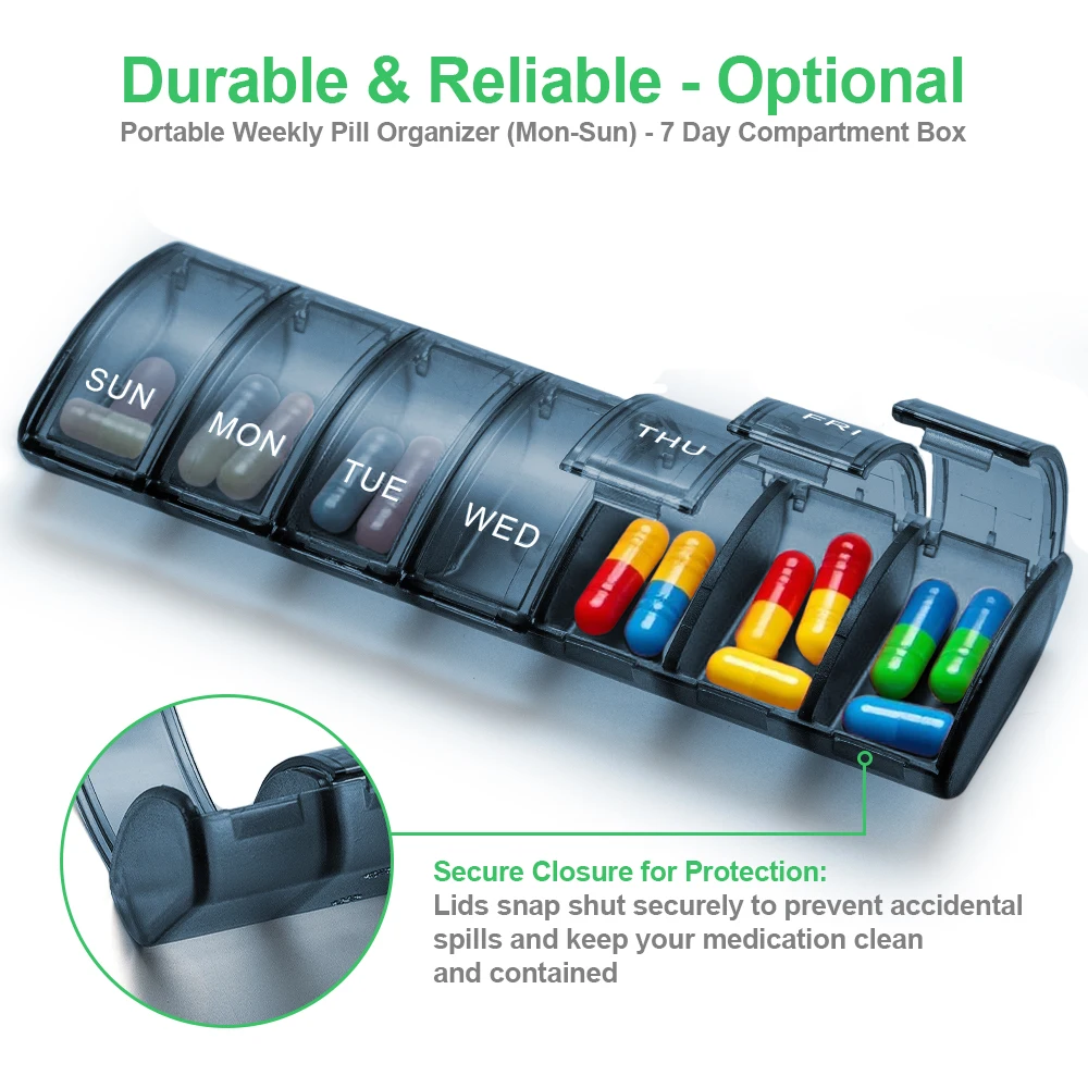 Deluxe Weekly Pill Organizer with X-Large Compartments