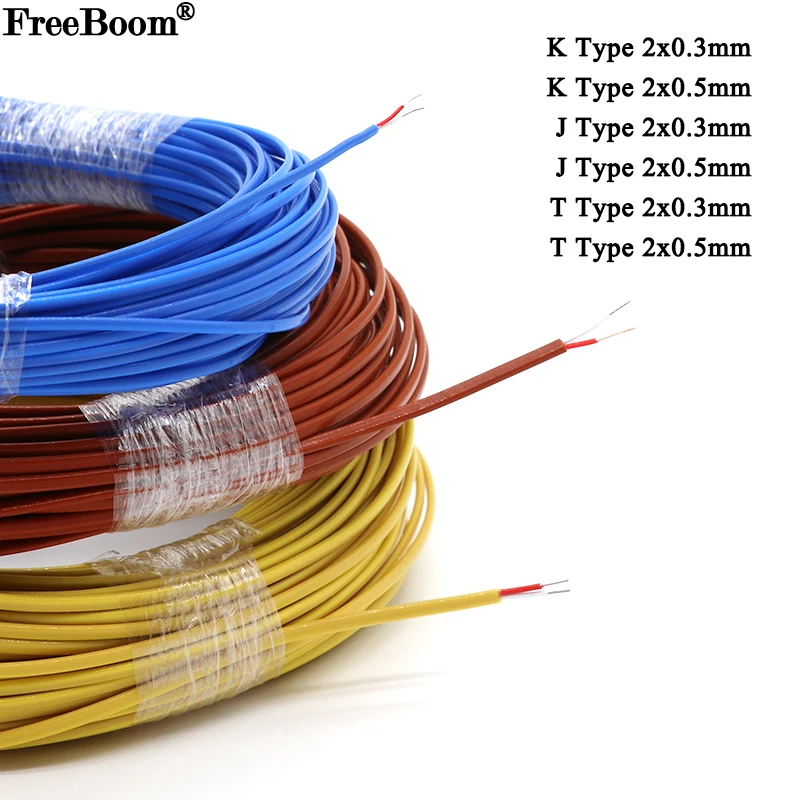 2~100mThermocoupleWireKJTType2CoresHighTemperatureMeasuringCompensationCablePTFEInsulatorElectronicLine-AliExpress