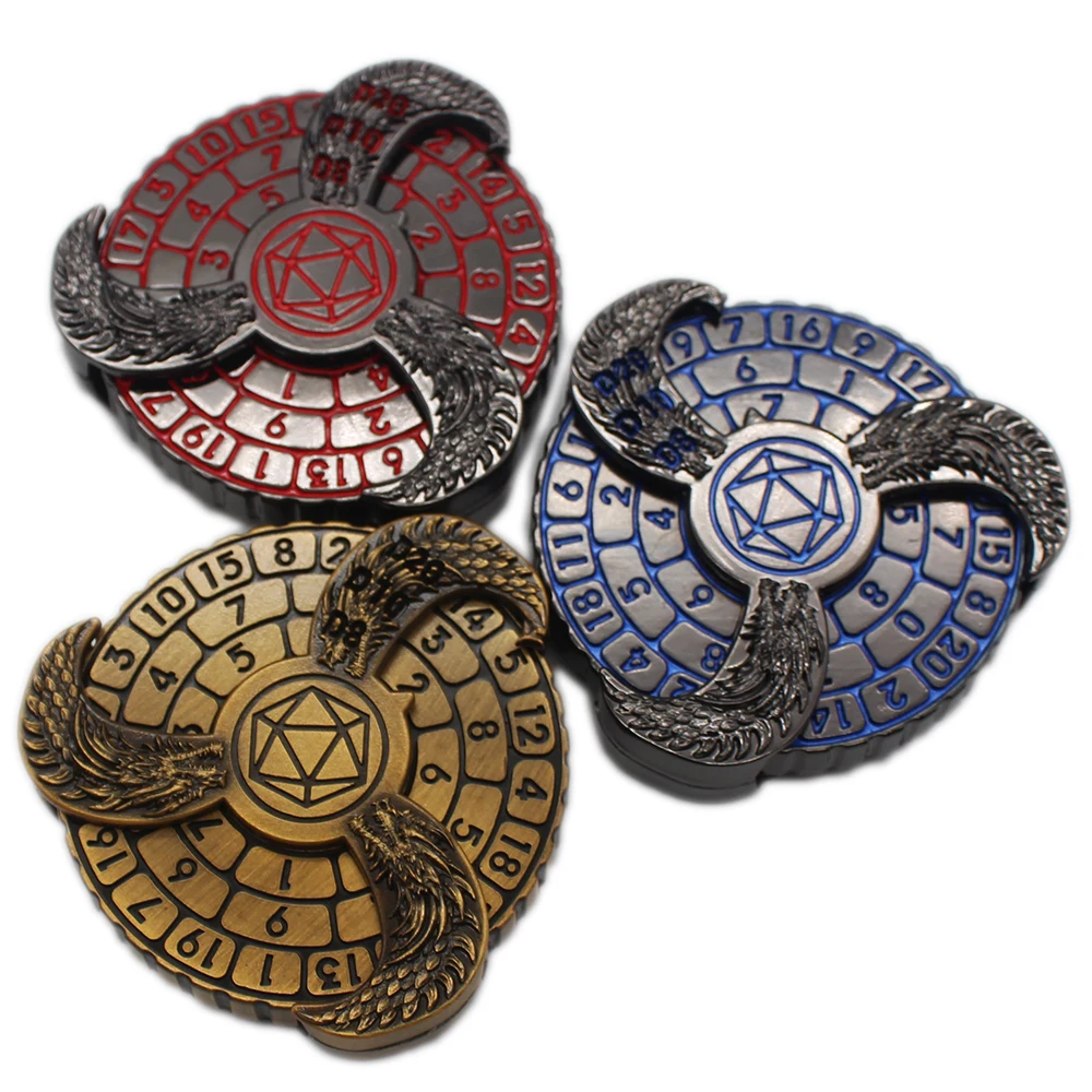 Fingertip gyro style DND Metal dice for role-play games player, Dragons, dnd Dice, Rotating Roulette Dice