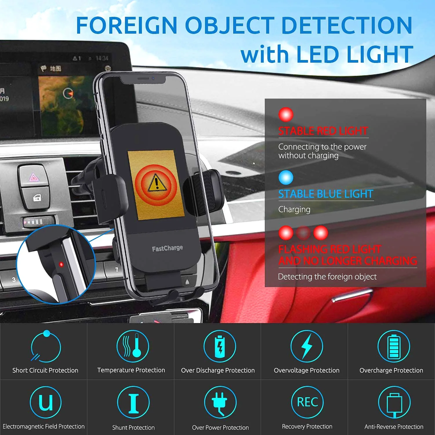 High-Power Wireless Car Charger with Intelligent Sensing and Fast Charging