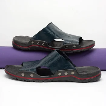 Men's Slippers Summer Classic Breathable Men's Sandals Versatile Comfortable Non Slip Casual Men's Sandals Beach Wear Slippers 4