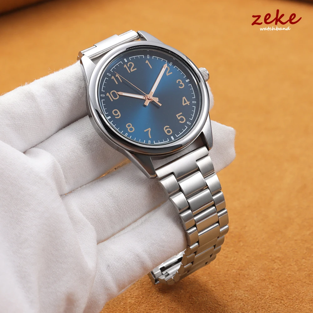 Elegant Silver Gold Stainless Steel Watch Band with Folding Buckle - Universal Metal Bracelet