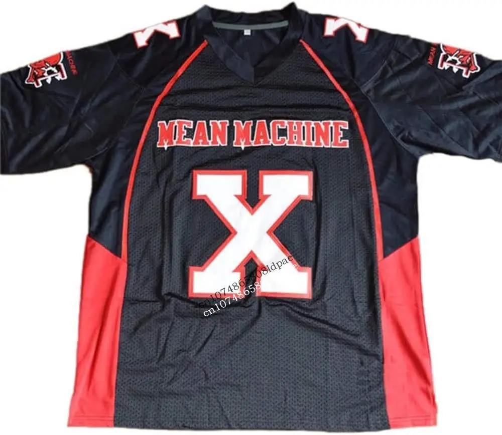 Men's Battle Battaglio #X The Longest Yard Mean Machine Football Jersey Sewing Embroidery Outdoor Sports Mesh Ventilation Black