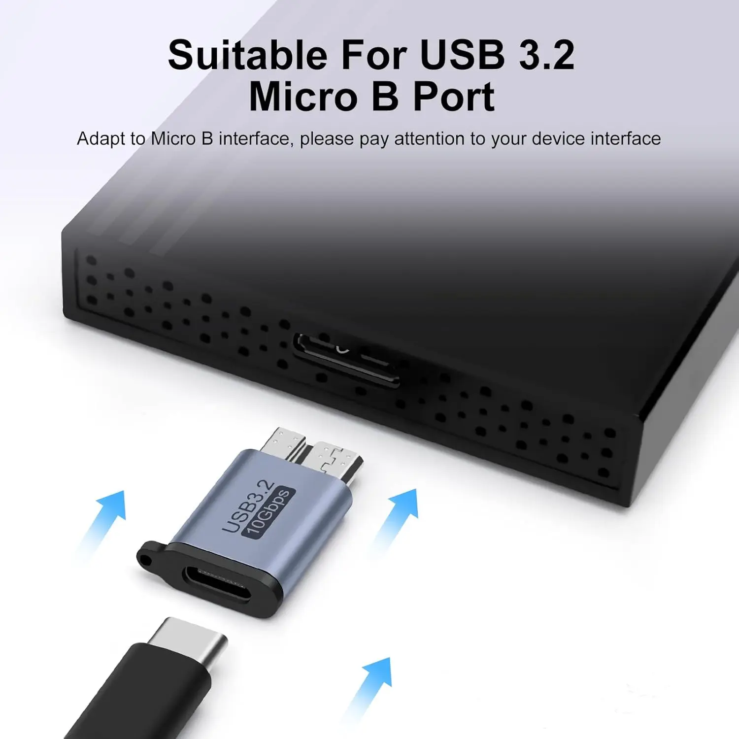 High-Speed USB A to Micro B Extender Adapter
