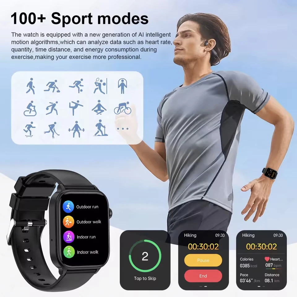 2025 New For Xiaomi Blood lipids Uric Acid testing Smart Watch Men ECG+PPG Blood Pressure SP02 Bluetooth Call Health smartwatch 4
