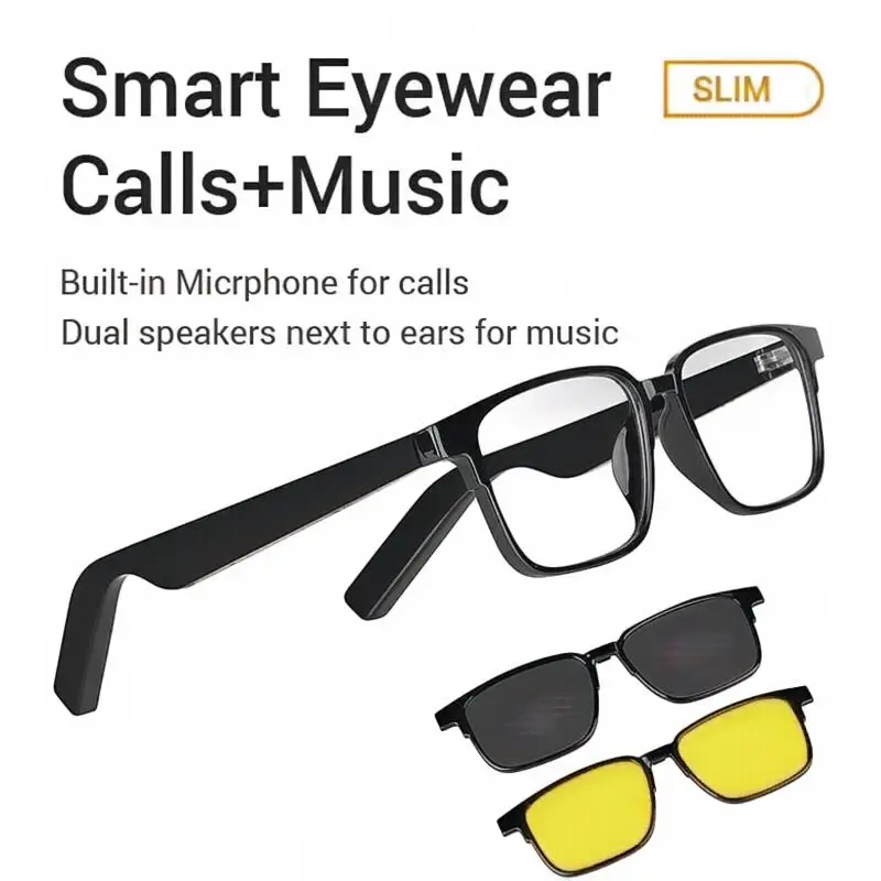 Bluetooth Talk Open Music Fashion Anti-Blue Light Smart Bluetooth Audio Glasses Tws Air Conduction Wireless Headset Glasses