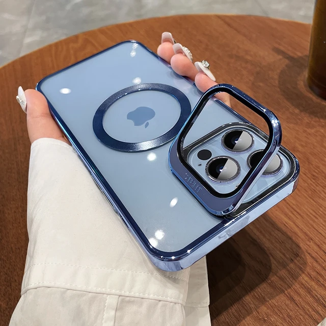 Funda de carga inalámbrica Magsafe de lujo para iPhone, soporte magnético transparente, cubierta de protección de lente, 12, 13, 14, 15 Pro Max Plus - Image 4