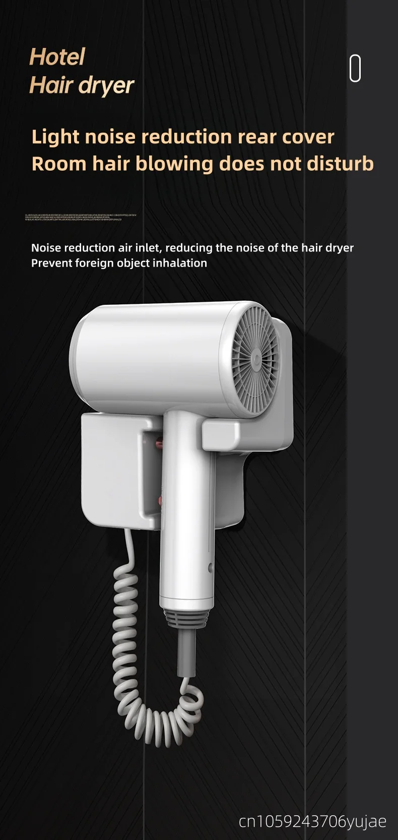 Latest Wall Mounted Non Perforated Hair Dryer For Hotels/Homestays, Household Ba