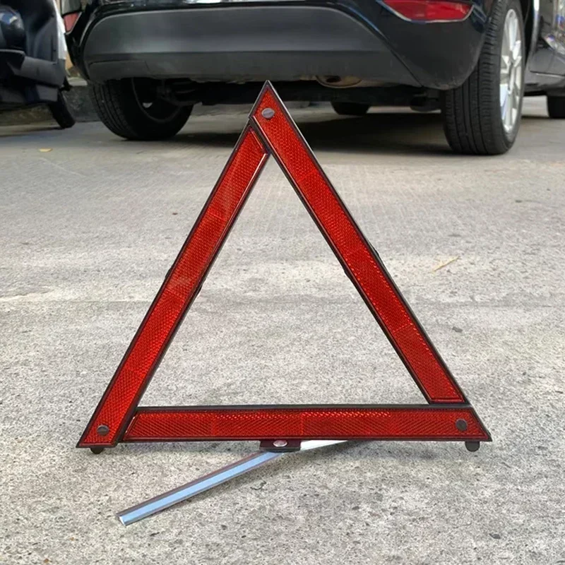Triangle Reflective Warning Sign Foldable Red Car Hazard Breakdown Stand Emergency EU Portable Parking Rack Reflector