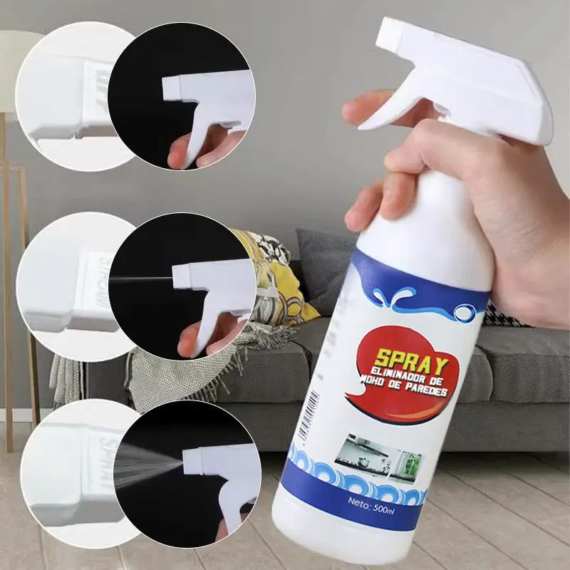 Removedor de manchas de moho de 60ml, eliminación activa de moho, Spray de espuma de 500ml, efecto de larga duración, removedor de moldes de pared para costuras de azulejos