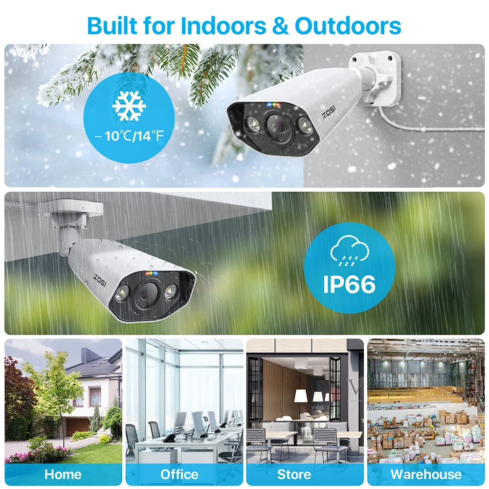 ZOSI 4K 8MP 5MP Add-on Camera for PoE Security Camera System, Work with ZOSI 8 Channel 16 Channel PoE NVR 2
