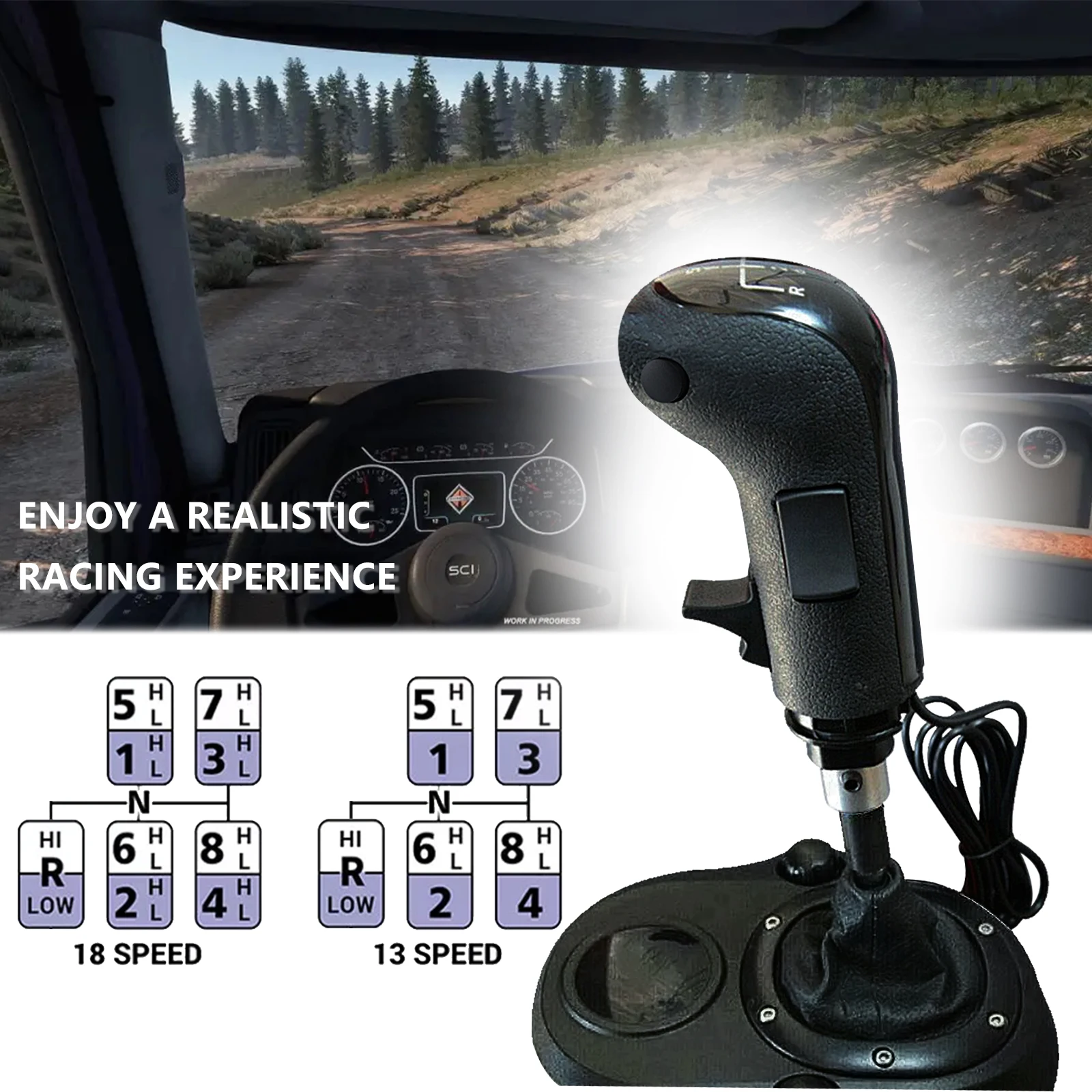 PC USB Gear Simulator Shifter Knob, Logitech G29, G27, G25, Caminhão  Scania, Jogos, Novo, HB044