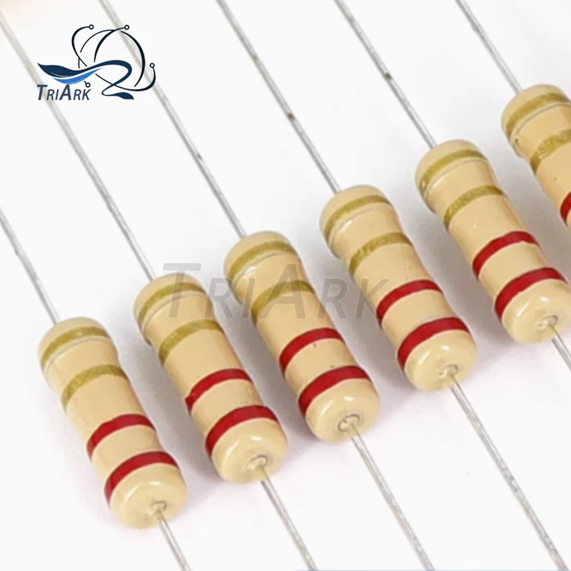 50PCS 1/2W 5% 0.1R~10M Carbon Film Resistors 100R 220R 1K 1.5K 2.2K 3K 4.7K 10K 22K 47K 100K 1M 100 220 2K 4K7 Ohm Resistance 2