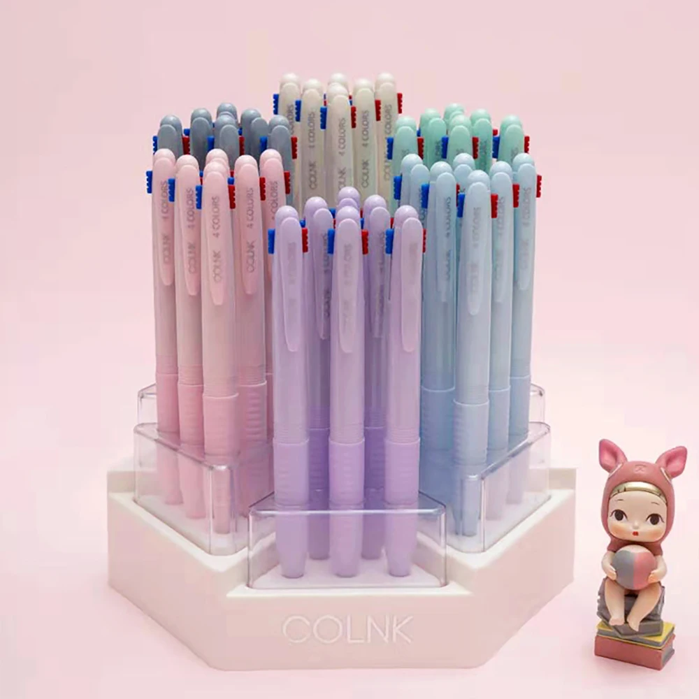멀티 컬러 펜, 크리에이티브 0.5mm 볼펜, 다채로운 개폐식 볼펜, 다기능 펜, 쓰기 문구, 6 개, 4 in 1