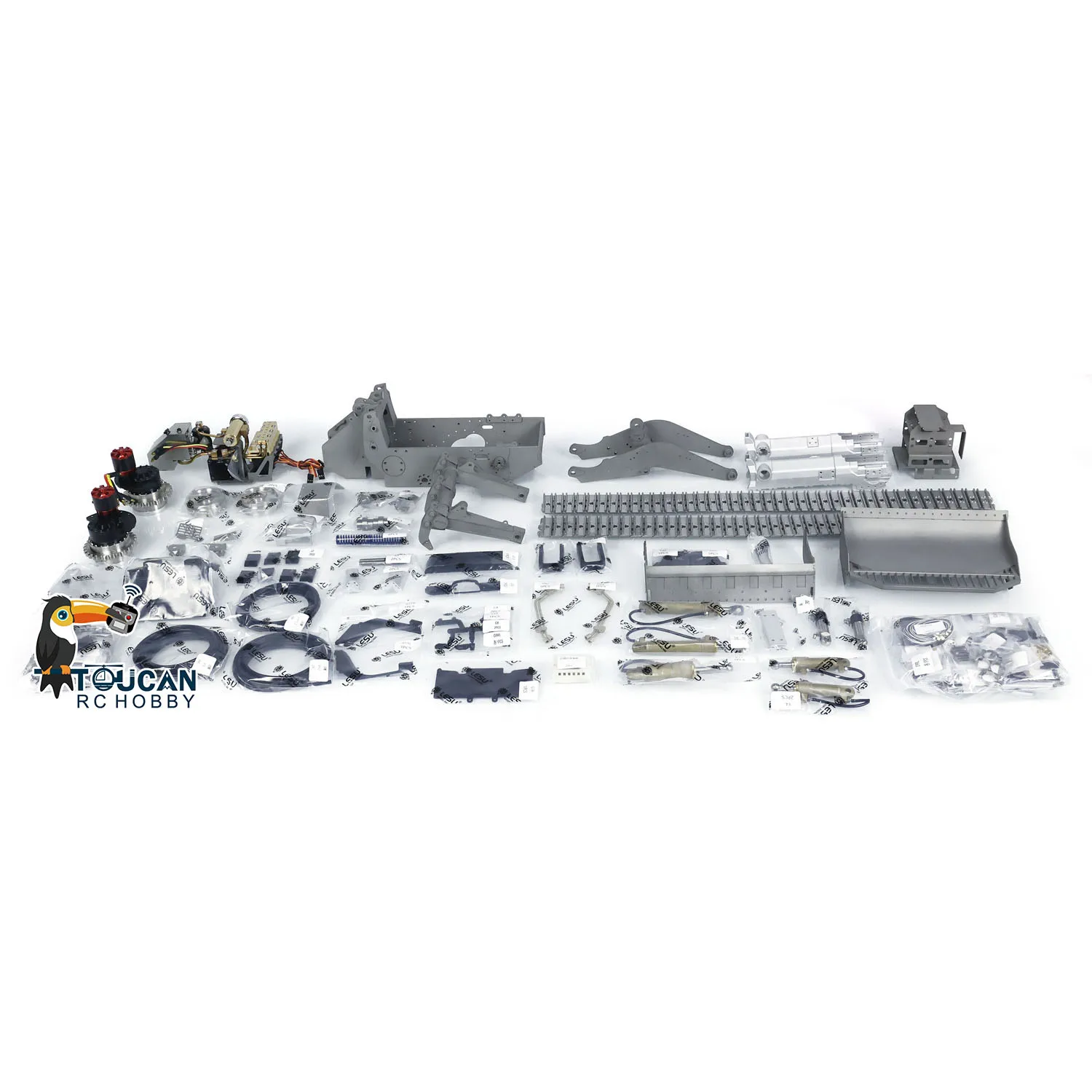 SALE LESU 636 1/14 RC Hydraulic Loader KIT Crawler Full Metal Loader Model Light Sound RC Unassembled Unpainted Cars Toy TH20450 3