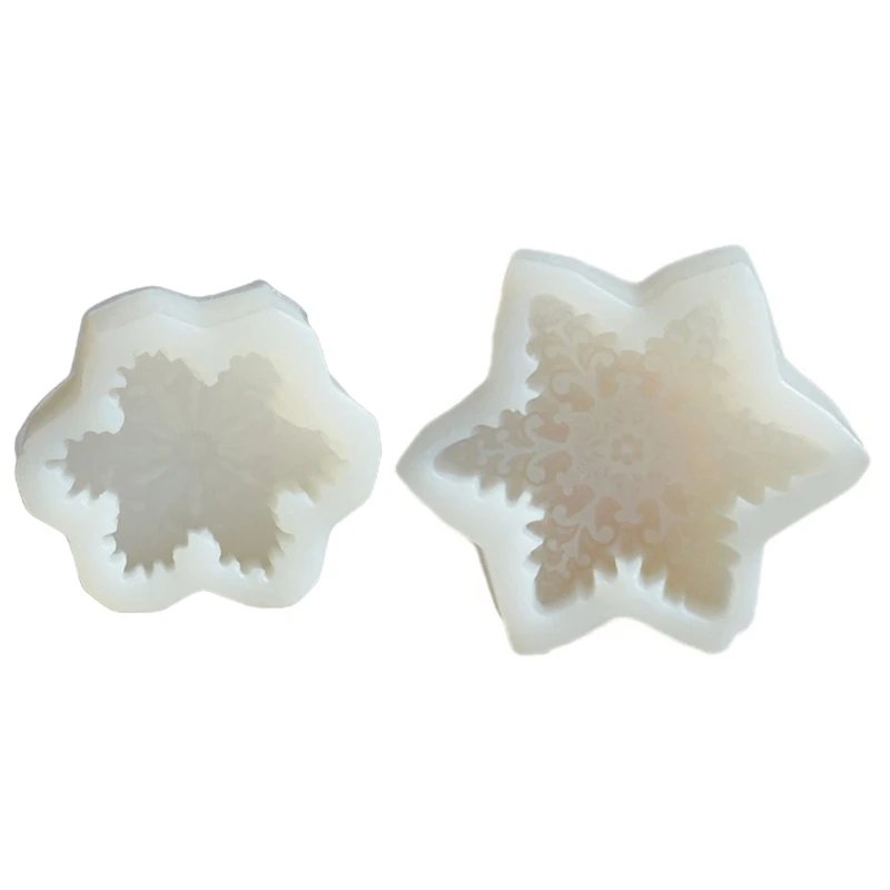 

Soap Molds Candle Mould Silicone Crafts Moulds Snowflake Shaped Silicone Material 2 Styles Perfect Gift for Baking Lover