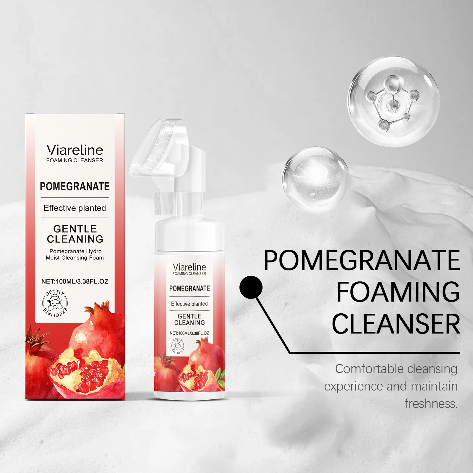 Pomegranate Foaming Facial Cleanser - Gentle Facial Cleanser with Refreshing, Rich Foam for Moisturization