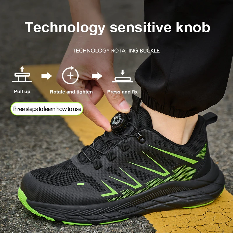 Men's Steel Toe Indestructible Safety Sneakers - Anti-Smash, Anti-Puncture Tactical Work Boots