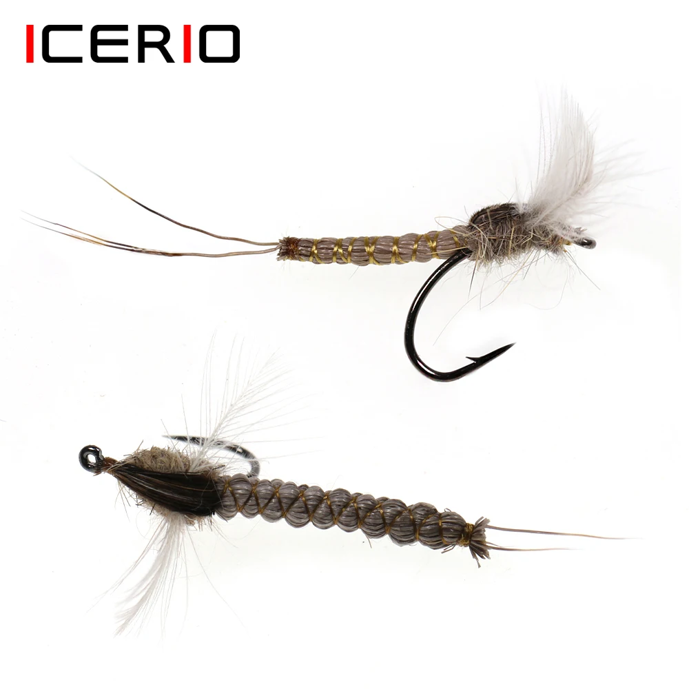 

ICERIO 9 шт. #10 #12 #14 CDC Mayfly Deerhair сухие мухи, реалистичные наживки для ловли нахлыстом, приманки для форели