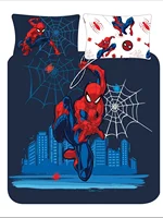 Parure de lit simple Spider Man animée, décor de chambre à coucher de literie de dessin animé, housse de couette en microfibre douce et 1 taies d'oreiller, avec fermeture éclair 4