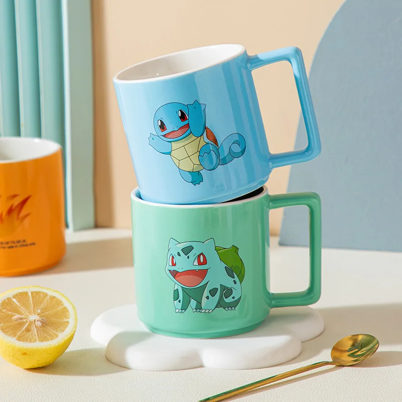 Tasse à café en céramique Pokemon Pikachu Bulbasaur, tasse de bureau à  domicile, Ins Anime, mignon, petit déjeuner, jus, lait, clics, poignée,  cadeau, 350ml - AliExpress