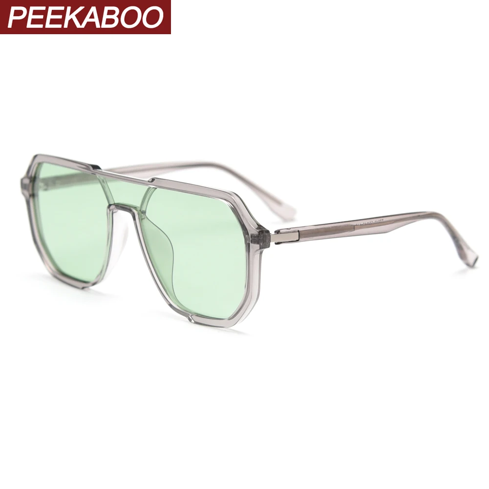 

Peekaboo TR90 polarized sunglasses for women uv400 one piece lens big frame square sun glasses for men driving summer style