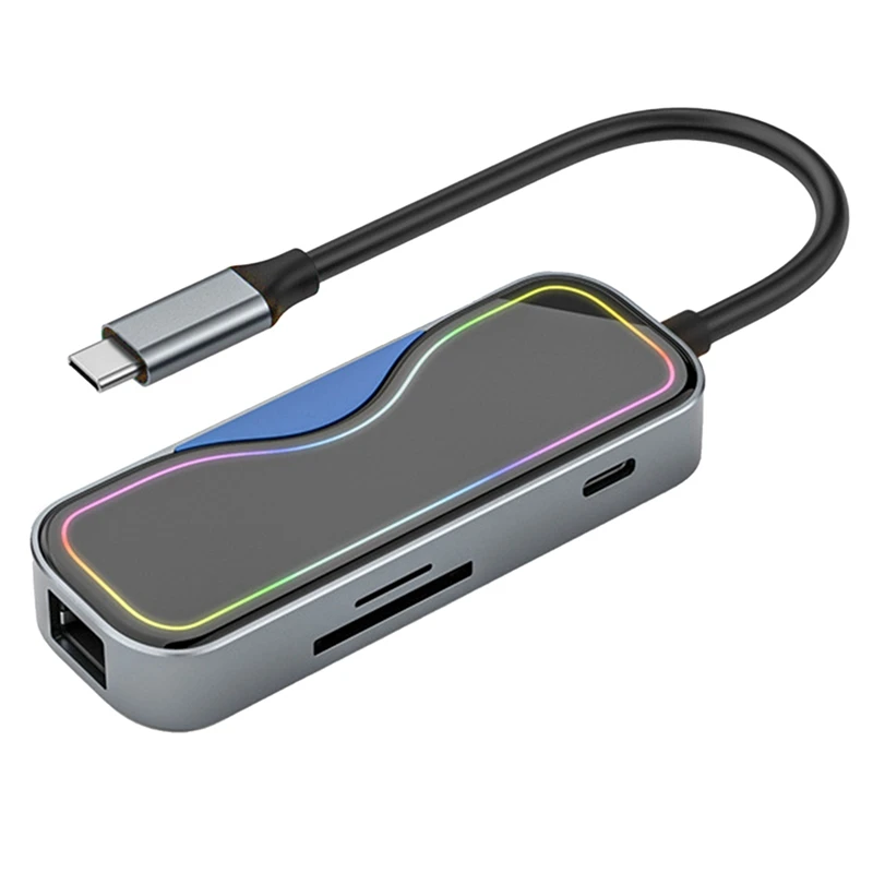 

7-In-1 Type-C Docking Station Gigabit Network Port Docking Station HUB Hub Extender USB3.0 Splitter Computer Accessories
