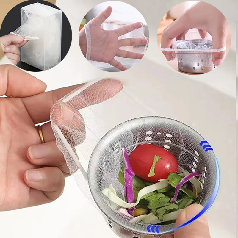 Disposable Sink Filter Mesh Bags Kitchen Sink Strainer Drain Hole Anti-blocking Cleaning Strainers 300/200/100/10pcs