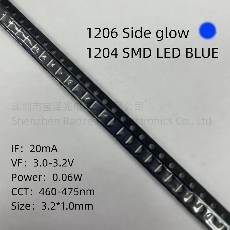 1204 Smd Led Blu 3.2*1.0Mm Perline Per Lampade Di Alta Qualità Ad Alta Luminosità 1206 Luminescenza Laterale