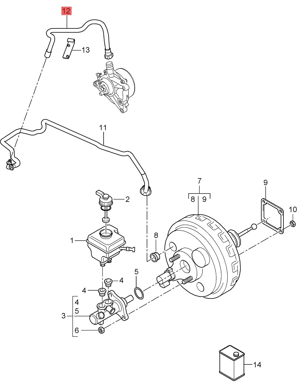 Car Brake Pipe Repair Kit VD Auto parts Brake System Vacuum Pipe for Porsche Cayenne 3.6 9pa1 2007-2010 Cayenne 9pa1