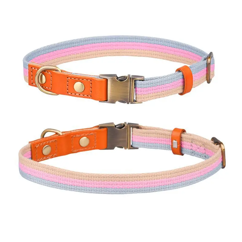 

Comfortable Breathable Large Dog Collar, Fashionable Solid Color Pet Accessories Dog Walking Leash Simple Adjustable Dog Collar