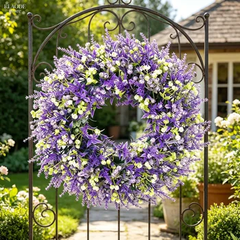 Artificial Lavender Floral Wreath 1