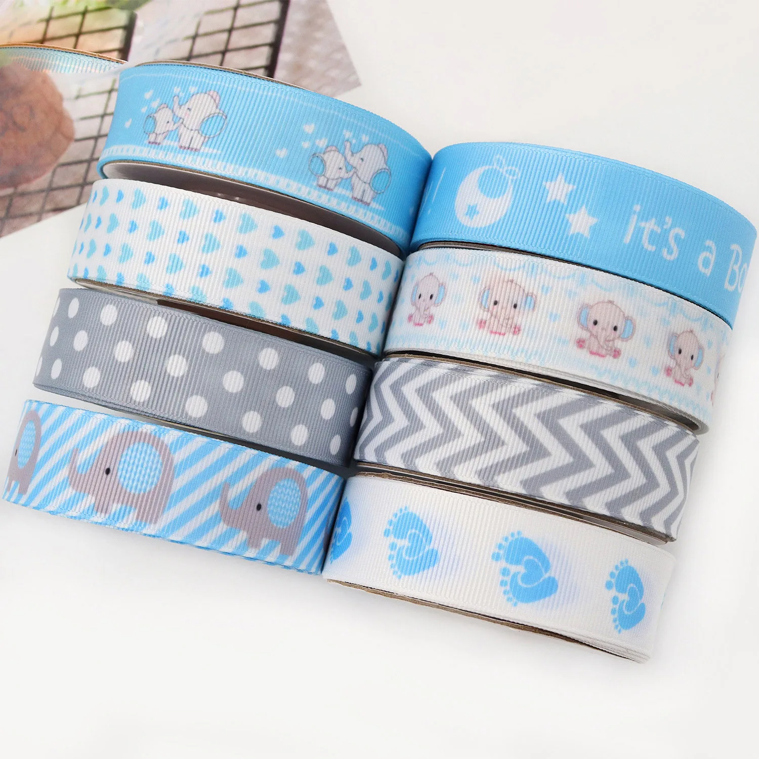 5 야드 너비 2.2cm 핑크/블루 베이비 리본 트림 레이스 세트 보우 공예 수제 DIY 상자 포장 미술 봉제 액세서리 ?