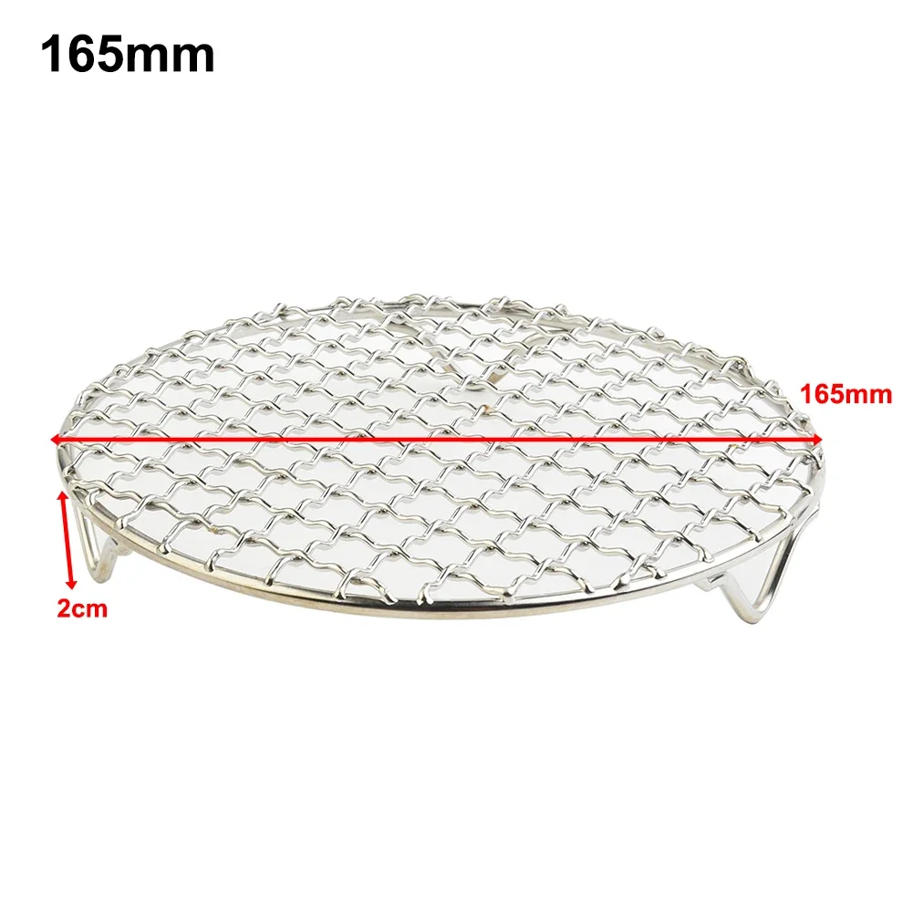 Stainless Steel Round BBQ Grill Mesh Home Roast Net Thicken Non-stick Pizza Mesh Pan Baking Tray Kitchen Barbecue Tool Bakeware