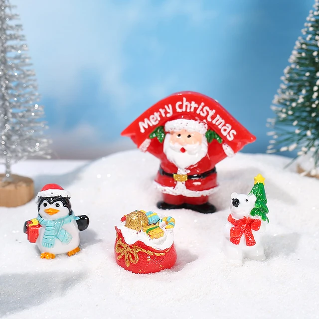 15 Pcs Fish Tank Accessories Christmas Snowman Ornaments Mini