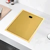 304 Stainless Steel  Gold Nano Handmade kitchen Bar Counter Sink Cover hidden Single Kitchen Sink Small Size Kitchen Sinks 2