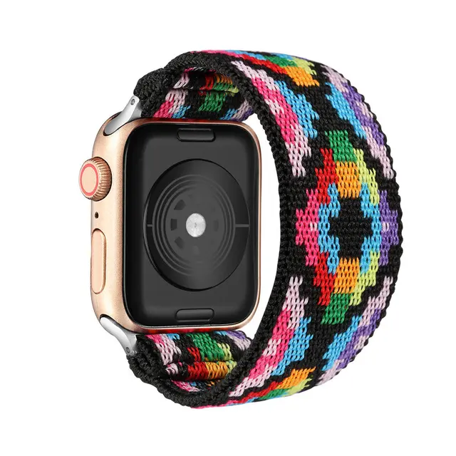 Elastic Scrunchie Strap Band for Apple Watch 7 5 6 4 8mm 40mm 42mm 44mm Women Bracelet for iwatch series 7 6 se 5 4 45mm 41mm boho multicolor