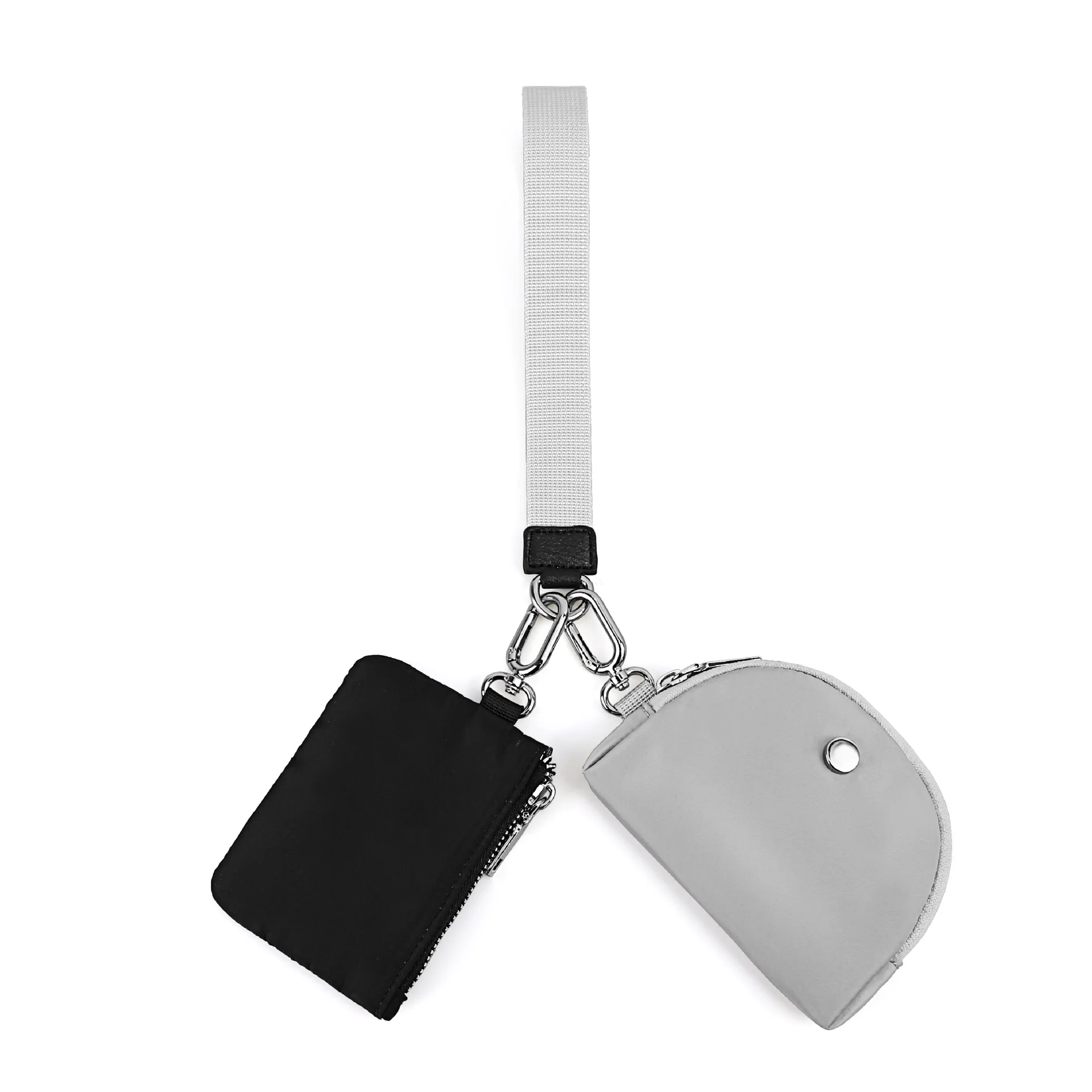 Mini Zip Around Wristlet Wallet for Women Dual Pouch Wristlet Portable keychain wallet Coin Purse Mini Women Coin Pocket