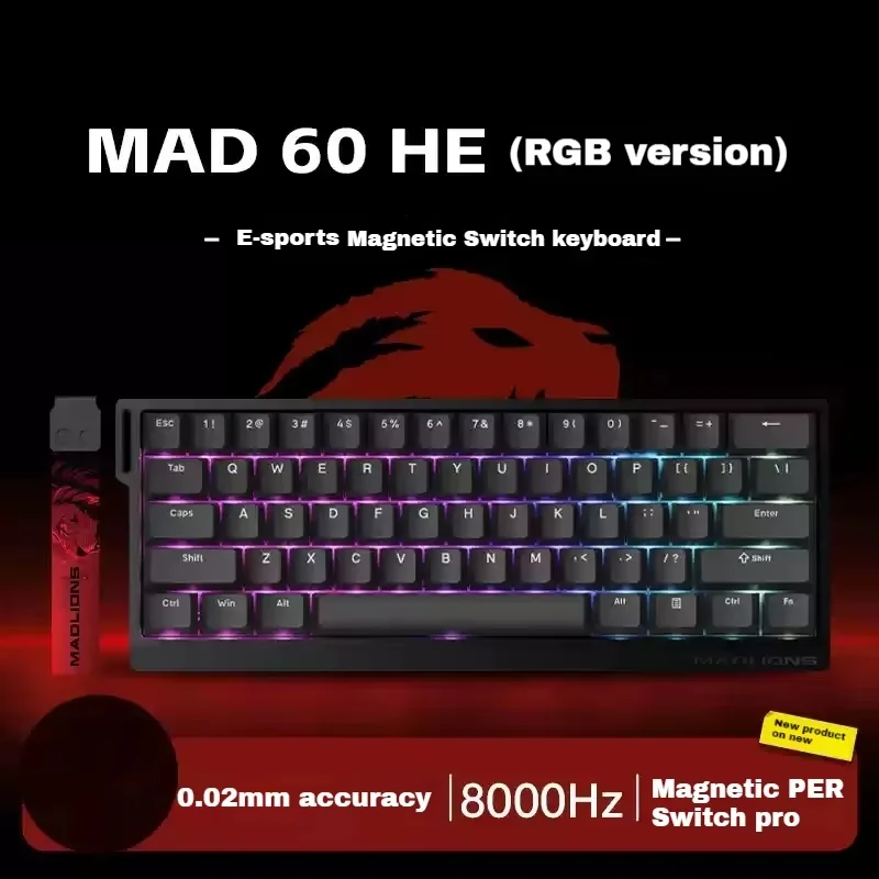 MADLIONS MAD60 HE RGB ブラック MADLIONS MAD60 HE Keyboard | Diykeycap