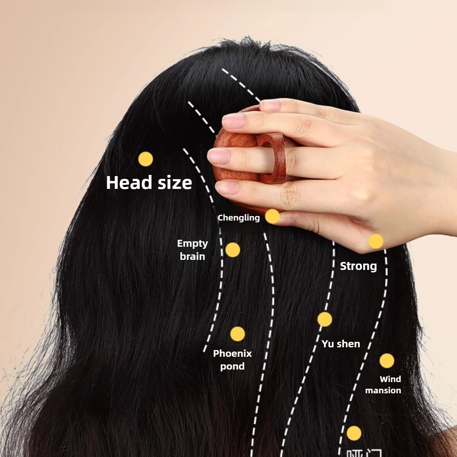 Brass Meridian Comb for Head Scalp Massage Liver  Meridian Body Gua Sha Therapy Head Neck Leg Massage Tool