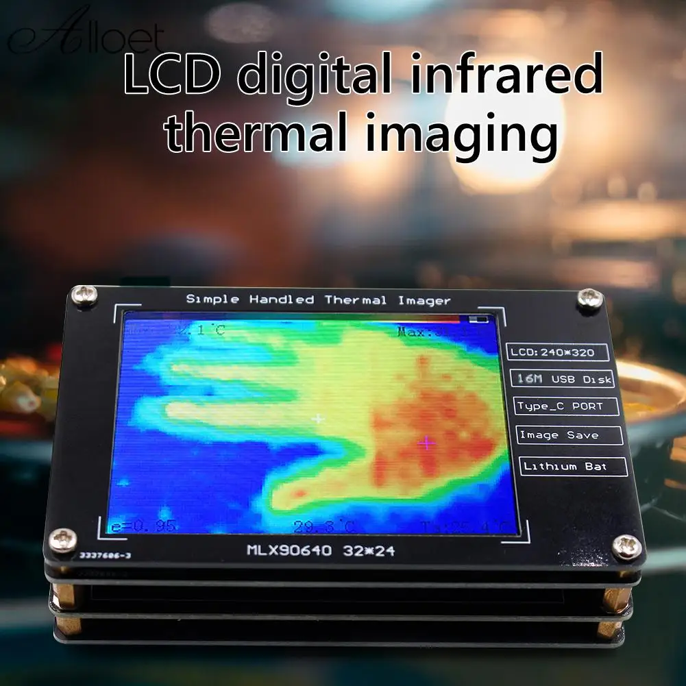 MLX90640DigitalInfraredThermalImager28InchLCDDisplay