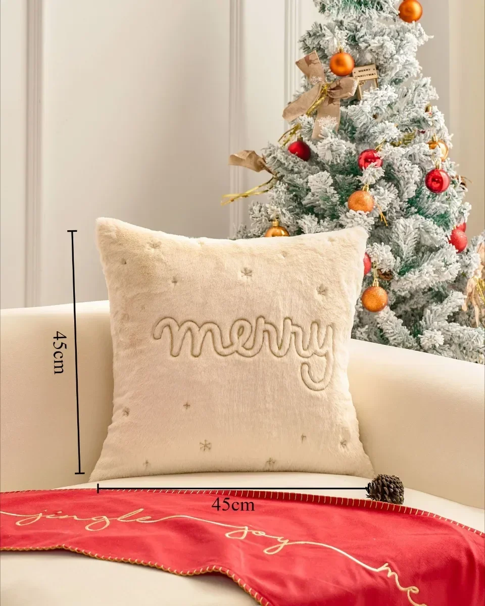MyGiftHome Christmas Embroidered Cushion Cover Pillowcase
