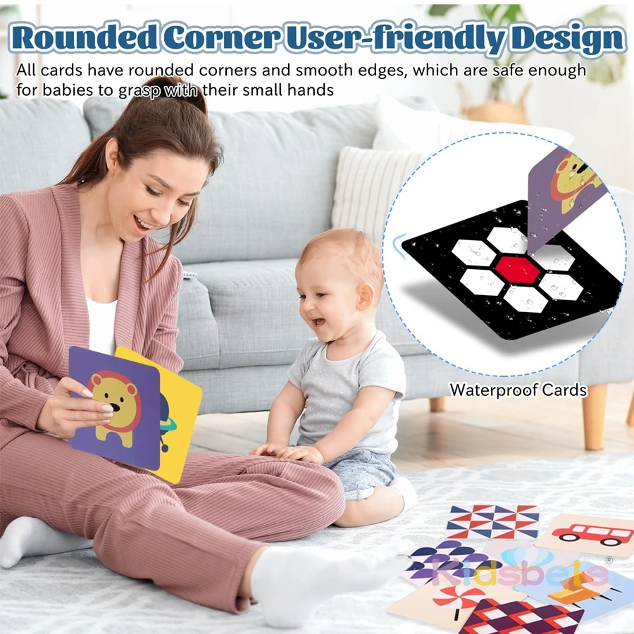 Baby Visual Stimulation Cards High Contrast Flashcards For Newborns 0–36 Months | Infant Sensory Toys Early Learning Toy_voghion.com
