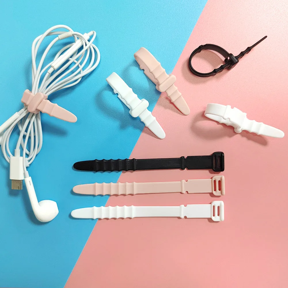3pcs/lot Silicone Straps Headset Storage Soft Tape Data Cable Sleepy