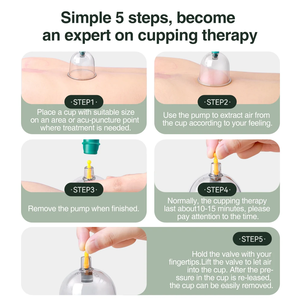 Cofoe 12/24pcs Manual Supping Device Vacuum Cupping Suction Cupping Magnetic Therapy Massage Body Pain Relief Home Health 5