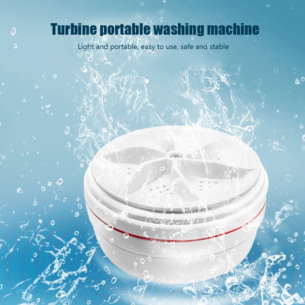Automatic Washing Machine Blue Light Sterilization Mini Ultrasonic Turbo Washer Low Noise for Intimate Clothes Socks Towels