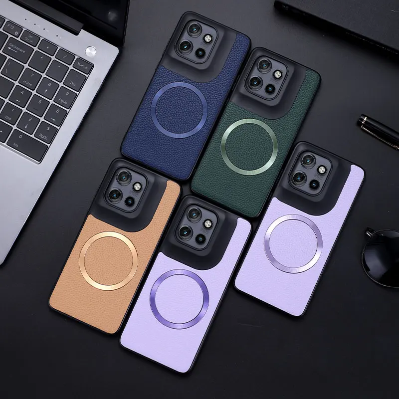 Magnetic PU Leather Lichee Pattern Anti-Slip Ultra Thin Case Cover