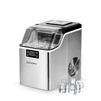 Ice Cube Maker Machine Countertop, 2 Ways to Add Water, 45Lbs/Day 24 Pcs Ready in 13 Mins, Self-Cleaning Portable Compact, with 1