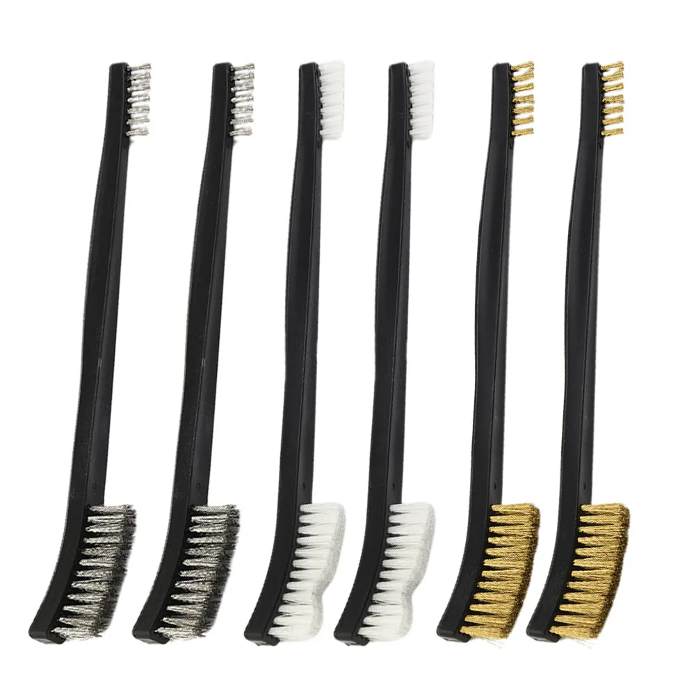 

Cleaning Brush Set Wire Brushes 6pcs Double Head For Cleaning Scrubbing Metal Rust Polishing Rust Removal Brush