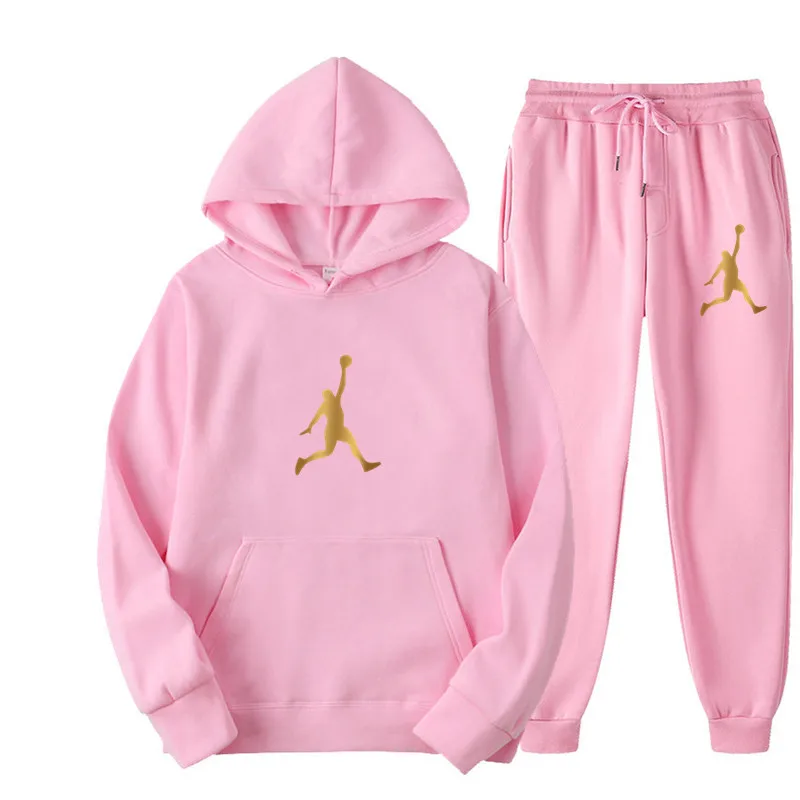 thumbnail image 1 of Conjunto de 2 piezas de otoño con estampado de letras, sudaderas con capucha de marca de tendencia para hombre y mujer, sudaderas con capucha y tops de forro polar, jersey de alta calidad, traje de hi, 1 of 5